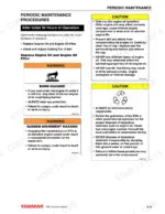 yanmar-3tnv82a-to-4tnv106t-industrial-engines-service-manual-0btnv0-g0000-procedures-103.webp Yanmar TNV series periodic maintenance procedures for the initial 50 hours, including oil-change safety warnings.