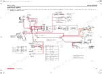 Yanmar 3TNV82A-4TNV106T electrical wiring diagram showing starter, key switch, solenoids, and wire color code table.