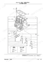 yanmar-3tnv88-bptb2-engine-parts-catalog-yoof2161-engine-parts-6.webp Yanmar 3TNV88-BPTB2, TB235, 3TNV88-BPTB1 exploded view diagram of the engine cylinder block and main bearing components.