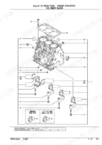 yanmar-3tnv88f-eptb-3tnv88f-eptb1-engine-parts-catalog-yoof2161-engine-parts-6.webp Yanmar 3TNV88F-EPTB, 3TNV88F-EPTB1, P-TB230_FEOA cylinder block exploded view showing main bearings, bolts, and head gasket.