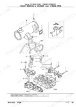yanmar-3tnv88f-eptb-3tnv88f-eptb1-engine-parts-catalog-yoof2161-exhaust-parts-16.webp Yanmar 3TNV88F-EPTB, 3TNV88F-EPTB1, P-TB230_FEOA exploded view of exhaust manifold and silencer assembly.