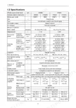 Yanmar 3YM30 engine specifications table including power, dimensions, and capacities.