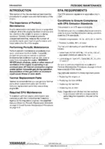 yanmar-4by-150-to-6by-260-marine-engines-service-manual-0bby0-g00102-specs-38.webp Yanmar 4BY-150, 4BY-180, 6BY-220, 6BY-260, 4BY, 6BY manual page covering periodic maintenance introduction and EPA requirements.