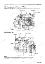 yanmar-4jh3-te-4jh3-hte-4jh3-dte-marine-diesel-engine-service-manual-hinshi-h10-009-exploded-view-15.webp Yanmar 4JH3-TE, 4JH3-HTE, 4JH3-DTE engine component diagrams showing operation and non-operation side part names.