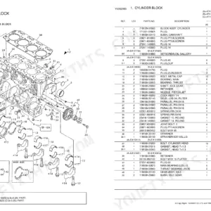 Yanmar 4TN100E-GB1 cylinder block parts diagram