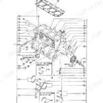Yanmar 4TN100L-RB, 4TN100L-RB (B7) exploded view diagram of the cylinder block, including bearings and head gasket.