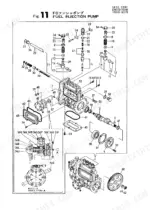 yanmar-4tn84l-rba-engine-parts-catalog-y00b4202-fuel-parts-24.webp Yanmar 4TN84L-RBA fuel injection pump exploded view diagram with numbered components and assembly details.