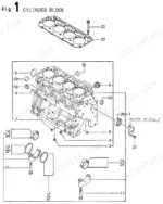 yanmar-4tn84tl-rbs-industrial-diesel-engine-parts-catalog-y00b5001-engine-parts-3.webp Yanmar 4TN84TL-RBS, 4TN84TL-RBS (B50W) exploded view diagram of the cylinder block, main bearings, and head gasket.