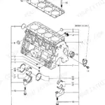 Yanmar 4TNC88L-RB, B50-2 exploded view diagram of the cylinder block, main bearings, and head gasket components.