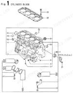 yanmar-4tne84t-bs-industrial-engine-parts-catalog-y00b6190-engine-parts-3.webp Yanmar 4TNE84T-BS, 4TNE84T-BS (B50W-1), Y00B6190 exploded view diagram of the engine cylinder block and main bearings.