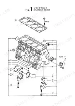 yanmar-4tne88-b1-engine-parts-catalog-y00b5141-engine-parts-3.webp Yanmar 4TNE88-B1, B50-2A, Y00B5141 exploded view of cylinder block, main bearings, and head gasket components.