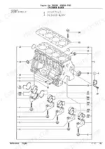 yanmar-4tne88-etbz-engine-parts-catalog-yood6851-engine-parts-6.webp Yanmar 4TNE88-ETBZ, TB53FR cylinder block exploded view showing main bearings, caps, and bolts.