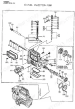 yanmar-4tne88-sa01-04-to-4tne88-eg1a01-03-diesel-engine-parts-catalog-000y00r5200-fuel-system-parts-32.webp Yanmar 4TNE88-SA01~04, 4TNE88-G1A01, 4TNE88-ESA01~05, 4TNE88-EG1A01~03 exploded view diagram of fuel injection pump components.