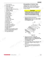 yanmar-4tne92-nmh-4tne92-nmha-4tne98-nmh-industrial-engines-service-manual-0b2991-u0001-procedures-114.webp Yanmar TNE-series cylinder head disassembly procedure, intake manifold diagram, and parts list.