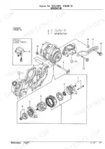 Yanmar 4TNE98-TB, 4TNE98-TBA, 4TNV98-WTB, TB75/80FR exploded view diagram of the engine generator and mounting parts.