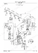 yanmar-4tne98-tbl-4tnv98-ytbl-engine-parts-catalog-fuel-parts-28.webp Yanmar 4TNE98-TBL exploded view diagram of the fuel line system including injectors and filter.