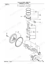 yanmar-4tne98-tbw-4tnv98-xtbw-engine-parts-catalog-000y00d8020-1-drivetrain-parts-18.webp Yanmar 4TNE98-TBW, 4TNV98-XTBW, TB175W exploded view diagram of engine crankshaft, piston, and flywheel assembly.