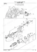 yanmar-4tne98-tbw-4tnv98-xtbw-engine-parts-catalog-000y00d8020-1-electrical-parts-40.webp Yanmar 4TNE98-TBW, 4TNV98-XTBW, TB175W exploded view diagram of the engine starting motor and internal components.