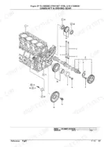 yanmar-4tnv106t-xtbl-engine-parts-catalog-yoof2161-drivetrain-parts-20.webp Yanmar 4TNV106T-XTBL, P-TL150EBB exploded view diagram of the engine camshaft and driving gear assembly components.