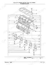 yanmar-4tnv106t-xtbl-engine-parts-catalog-yoof2161-engine-parts-6.webp Yanmar 4TNV106T-XTBL, P-TL150EBB exploded view diagram of the cylinder block, main bearings, and head gasket components.