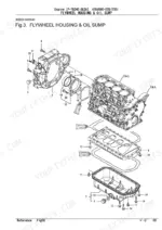 yanmar-4tnv88c-stb-stb1-engine-parts-catalog-p-tb240-geoa-page-10.webp Yanmar 4TNV88C-STB/STB1 exploded view diagram of the engine flywheel housing and oil sump assembly components.