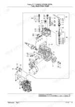 yanmar-4tnv98-zntbl-track-loader-parts-catalog-000y00d9780-fuel-parts-26.webp Yanmar 4TNV98-ZNTBL, TL230, P-TL230EAC fuel injection pump exploded view diagram with numbered components.