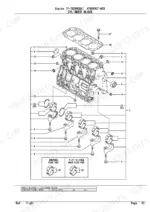 yanmar-4tnv98ct-wtb-engine-parts-catalog-yoof2161-engine-parts-6.webp Yanmar 4TNV98CT-WTB, P-TB290EBA exploded view of the cylinder block, main bearings, and head gasket components.