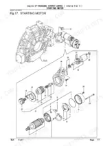 yanmar-4tnv98t-zxwtb2-engine-parts-catalog-0cd11-g14301-electrical-parts-38.webp Yanmar 4TNV98T-ZXWTB2 exploded view diagram of the starting motor assembly and internal components.