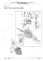 yanmar-4tnv98t-zxwtb2-engine-parts-catalog-0cd11-g14301-fuel-system-parts-30.webp Yanmar 4TNV98T-ZXWTB2 exploded view diagram of the fuel injection pump assembly with numbered component parts.