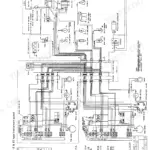 Yanmar 6CX-ETE wiring diagram for E and E2 type instrument panels showing sensors, relays, and starter connections.