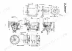 yanmar-6cxm-gte-6cxm-gte2-marine-diesel-engine-service-manual-m9961-h13021-system-diagram-18.webp Yanmar 6CXM-GTE, 6CXM-GTE2, 6CXM-GTE/GTE2 engine dimension diagram showing front PTO, flywheel, and rubber coupling details.