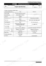 yanmar-6ey26w-marine-propulsion-engine-operation-manual-m51690-specs-16.webp Yanmar 6EY26W engine specification table listing types and remarks for accessories and attachments.