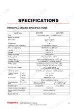 yanmar-6lpa-series-marine-engines-operation-manual-0a6lp-g00101-specs-89.webp Yanmar 6LPA series principal engine specifications table for 6LPA-STP2 and 6LPA-STZP2 models including power and dimensions.