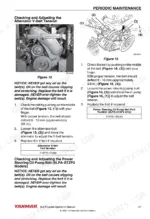yanmar-6lpa-series-marine-engines-operation-manual-0a6lp-g00101-troubleshooting-73.webp Yanmar 6LPA series maintenance guide for checking and adjusting alternator and power steering V-belt tension.