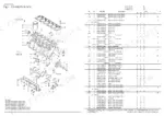 yanmar-6lya-stp-6lya-ste-6lya-ute-diesel-engine-parts-catalog-0cr10-m45603en-parts-list-5.webp Yanmar 6LYA Series cylinder block exploded view diagram and parts list with component reference numbers.