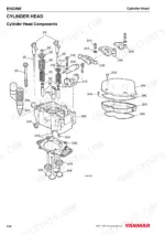 yanmar-6sy-stp2-6sy655-8sy-stp-marine-engines-service-manual-0bsym-g00100-exploded-view-64.webp Yanmar 6SY-STP2, 6SY655, 8SY-STP exploded view diagram of cylinder head components, valves, springs, and rocker arms.