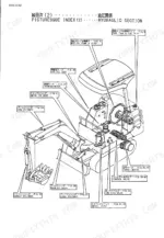 yanmar-b12-2b-b17-2b-crawler-backhoe-parts-catalog-y00k3442-hydraulic-8.webp Yanmar B12-2B, B17-2B hydraulic section picturesque index showing excavator components and figure references.