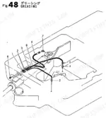 yanmar-b17-2-crawler-backhoe-parts-catalog-000y00s3390-boom-parts-104.webp Yanmar B17-2 Parts Catalog - Fig. 48 Greasing system diagram showing grease lines and fittings.