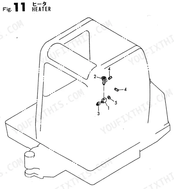 Yanmar B17-2 Parts Catalog - exploded view of heater assembly components.