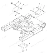 yanmar-b1u-1-crawler-back-hoe-parts-catalog-000y00k3651-boom-parts-180-2.webp Yanmar B1U-1 exploded view of track frame assembly, covers, bolts, and mounting hardware.