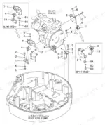 yanmar-b1u-1-crawler-back-hoe-parts-catalog-000y00k3651-engine-parts-18-2.webp Yanmar B1U-1 exploded view of engine mounting components on the revolving frame.
