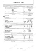 yanmar-b22-2-b22-2a-excavator-service-manual-17197020-specs-20.webp Yanmar B22-2, B22-2A technical data table showing undercarriage, engine, cylinder head, and piston specifications.