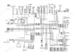 Yanmar B22-2-P[R], B22-2-C[R] electrical wiring diagram showing battery, starter motor, alternator, and fuse box connections.