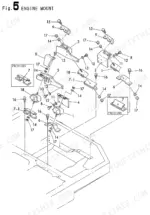 Yanmar B22-2 C(R)EP, B22-2 P(R)EP, B22-2 P[R], B22-2 C[R] exploded view diagram of the engine mount assembly components.