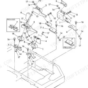 Yanmar B22-2 C(R)EP, B22-2 P(R)EP, B22-2 P[R], B22-2 C[R] exploded view diagram of the engine mount assembly components.
