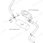 Yanmar B22-2B exploded view diagram of inlet hose, exhaust pipe, air cleaner, and silencer components.