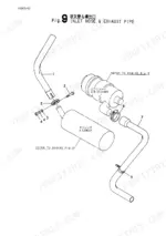 yanmar-b22-2b-crawler-back-hoe-parts-catalog-y00k3452-engine-parts-38.webp Yanmar B22-2B exploded view diagram of inlet hose, exhaust pipe, air cleaner, and silencer components.