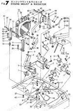 yanmar-b22-crawler-backhoe-parts-catalog-000y00s3010-engine-parts-19.webp Yanmar B22, B22-P(R), B22-C(R), 3TN75L-RBVM, 3TN75L-RB, YANMAR CRAWLER BACKHOE exploded view of engine mount and radiator.