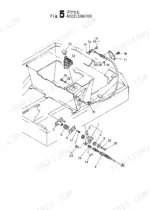 yanmar-b25-b25-1-crawler-backhoe-parts-catalog-000y00k2651-engine-parts-23.webp Yanmar B25, B25-1, B25(-1) exploded view diagram of the accelerator control system components and linkage.
