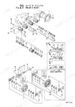 Yanmar B27-2, 3TNC80L-RB1 exploded view diagram of undercarriage track rollers and track adjuster components.